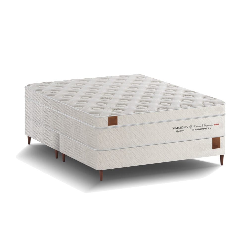 Conjunto Cama Box e Colchão Simmons Bamboo Origem Bothanical Essence Série 4 — Firm — Série 4 — firmeza Firme