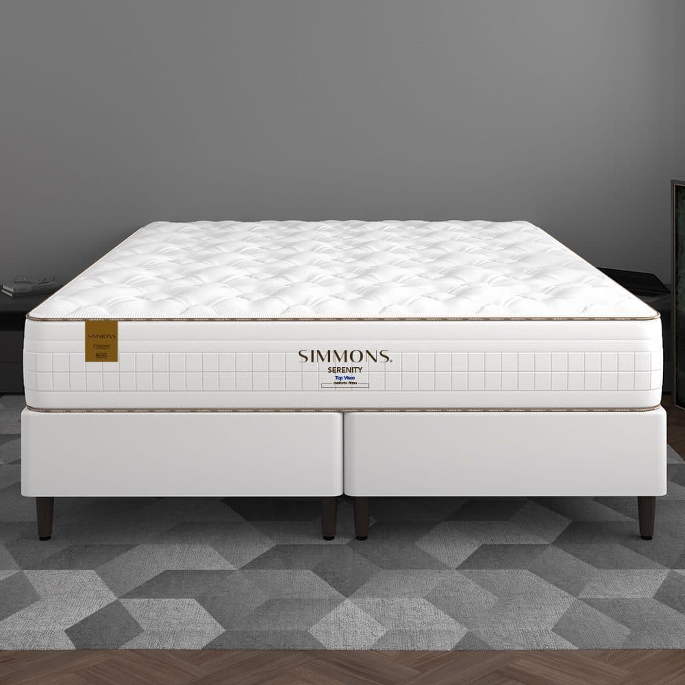 Cama Box + Colchão Simmons Serenity — Série 3