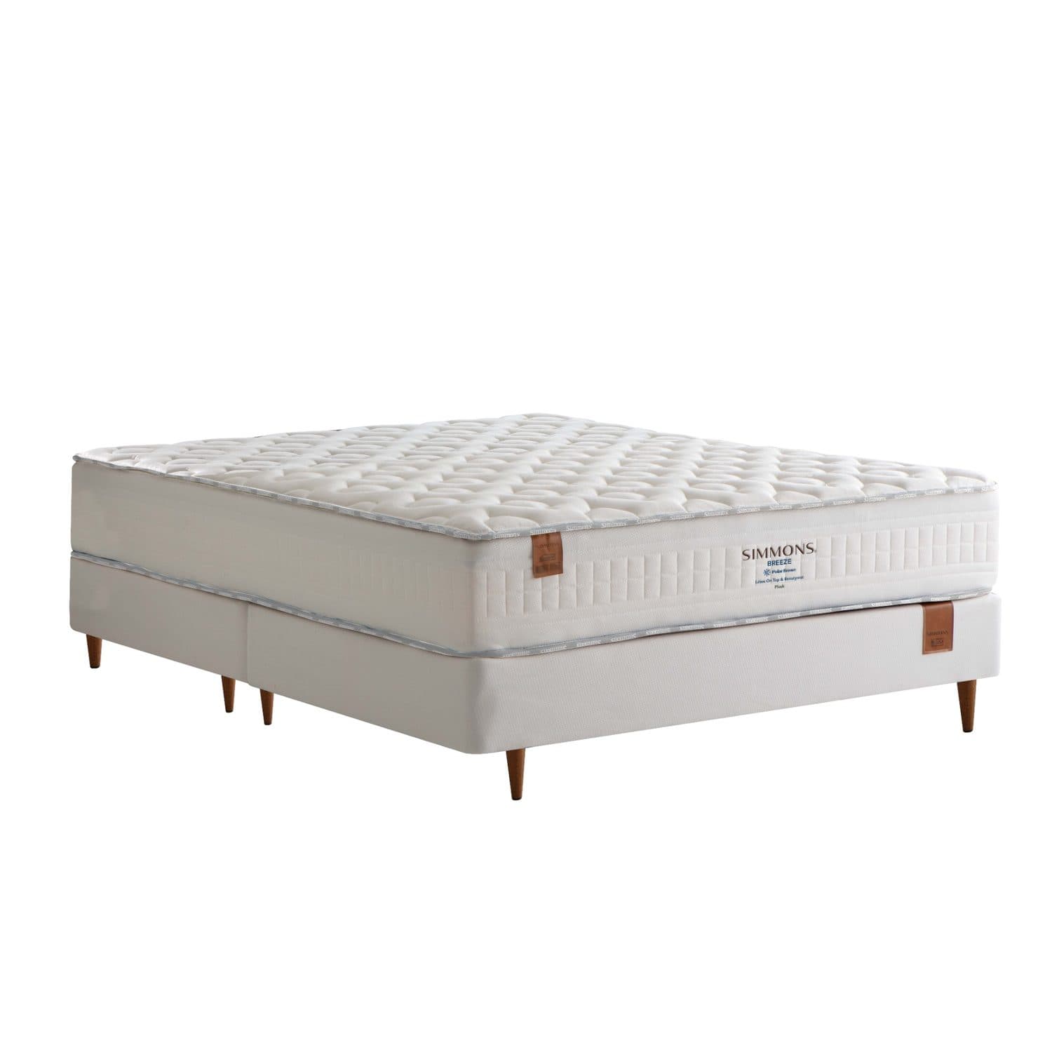Conjunto Cama Box e Colchão Simmons Breeze Série 3 — Plush — Série 3 — firmeza Plush