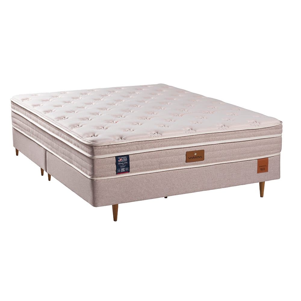 Conjunto Cama Box e Colchão Simmons New Charlotte Série 1 — Conforto Firme — Série 1 — firmeza Firme